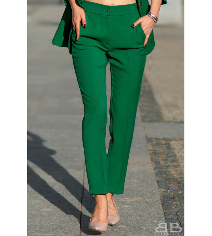 Klasyczne zielone spodnie cygaretki