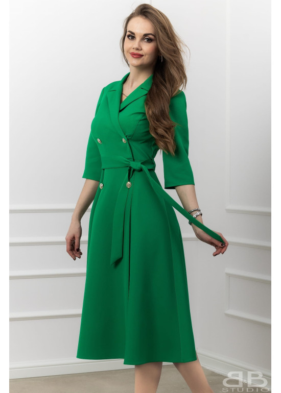 Midi sukienka żakietowa zielona Matylda