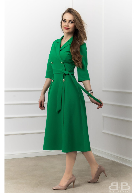 Midi sukienka żakietowa zielona Matylda